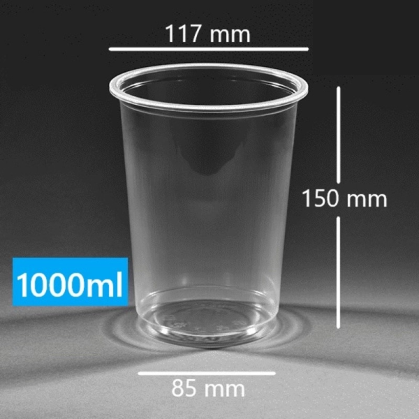 Ly nhựa 1000ml nắp bằng (10 chiếc)
