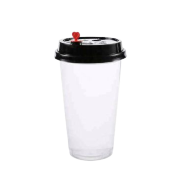 Ly nhựa nắp hình trái tim 500ml (10 chiếc)