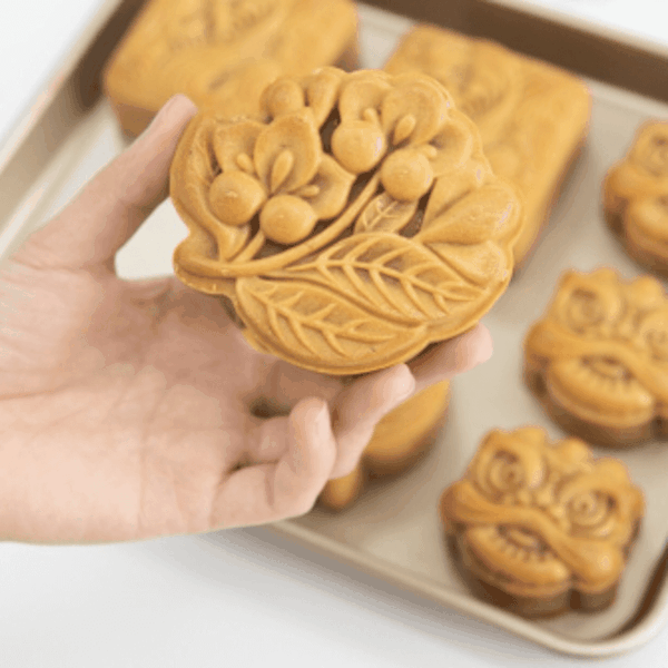 Khuôn trung thu lò xo mai tứ quý 1 mặt 150g