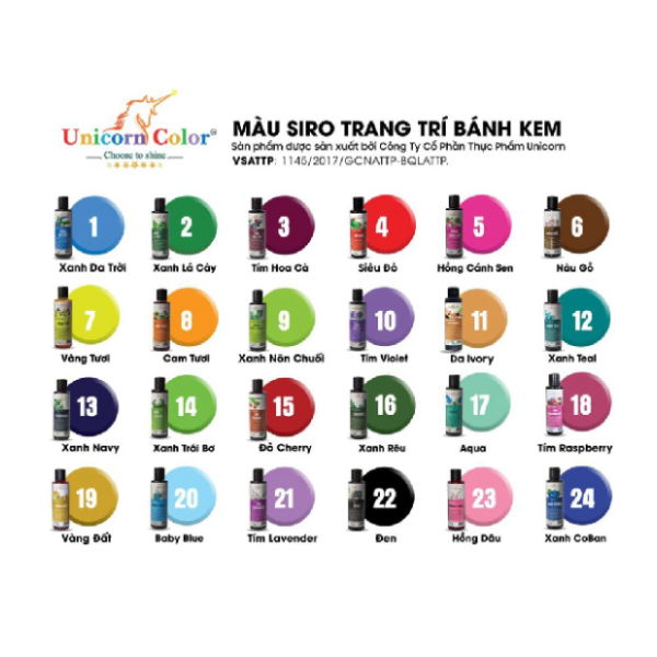 Màu thực phẩm Siro Unicorn Xanh Teal N12 60g