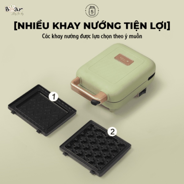 Máy nướng bánh 2in1 Bear