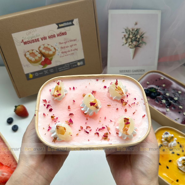 [SNL] Bánh Mousse Vải hoa hồng ( giao toàn quốc)