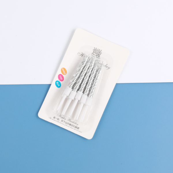 Nến sinh nhật màu bạc (vỉ 10 cây)