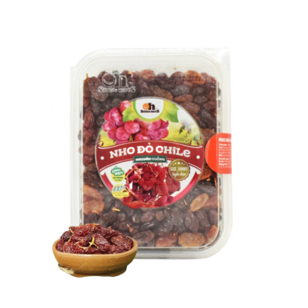 Nho đỏ nguyên cuống hộp nhựa 500g Smile