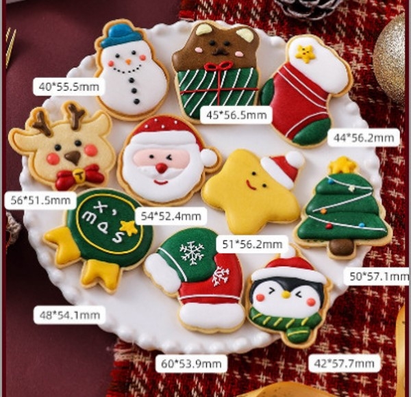 Set 10 khuôn nhấn cookie Christmas Carnival