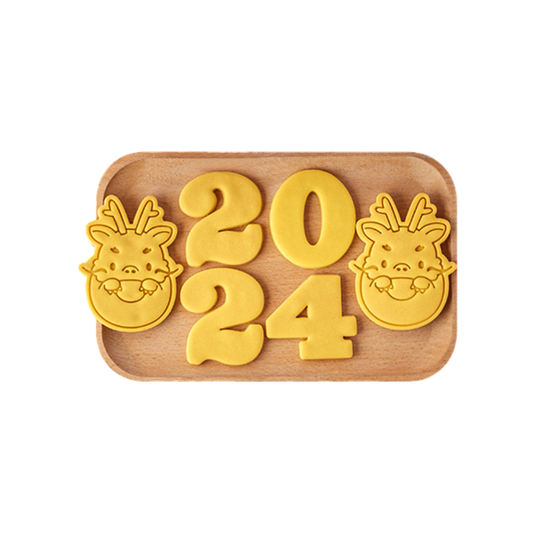 Set 4 khuôn cookie 2024 năm Rồng