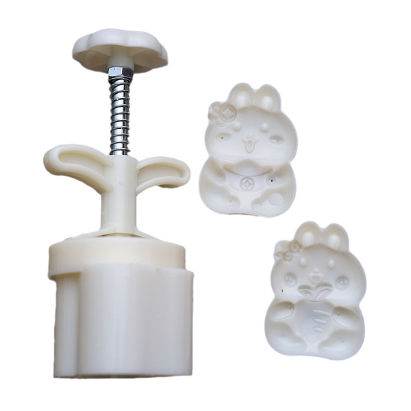 Khuôn trung thu lò xo 2 mặt thỏ ôm cà rốt 75g