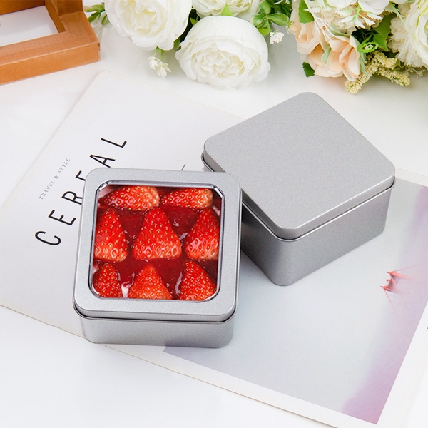 Hộp thiếc vuông nắp trong 9x9x5,5cm