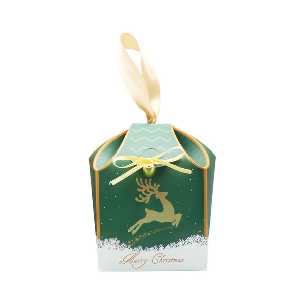Hộp giấy vòm đựng bánh họa tiết Noel 9x9x14.5cm (10c)