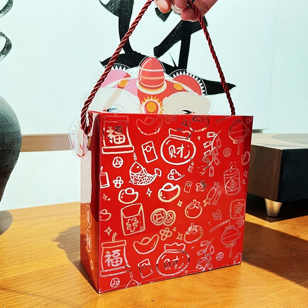 Hộp mica đầu lân 15x15x7cm