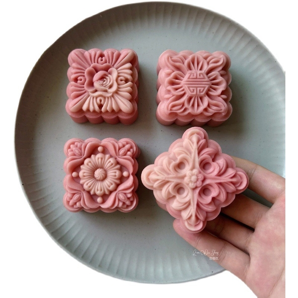 Khuôn trung thu lò xo 4 mặt vuông 75g