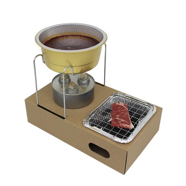 Bếp nướng than kèm lẩu mini dùng 1 lần