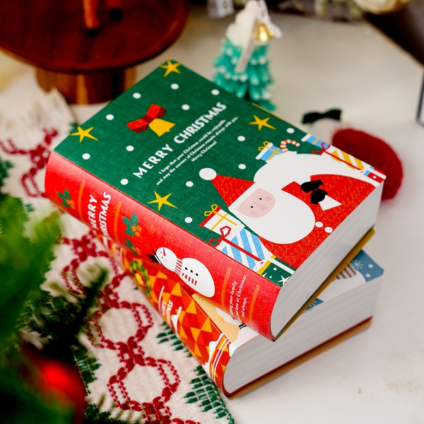 Hộp đựng bánh hình quyển sách Giáng Sinh 17x12x5cm (10c)