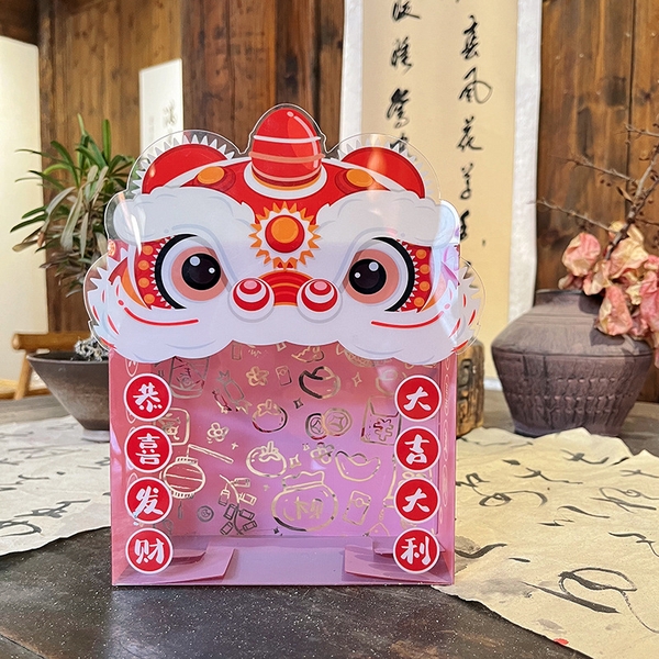 Hộp mica đầu lân 15x15x7cm