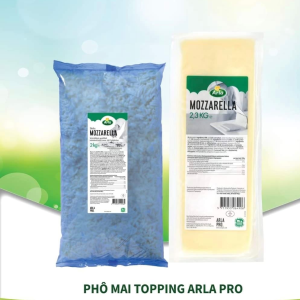 Phô mai bào Mozzarella sợi ngắn cao cấp Arla 2kg