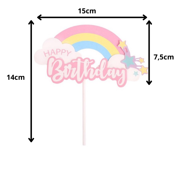 Que cắm HPBD cầu vồng sao hồng