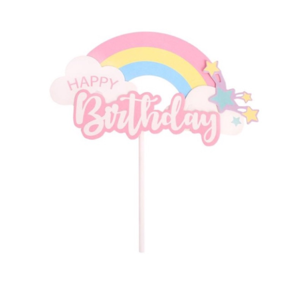 Que cắm HPBD cầu vồng sao hồng