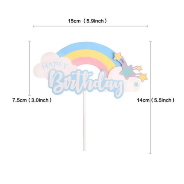 Que cắm HPBD cầu vồng sao xanh