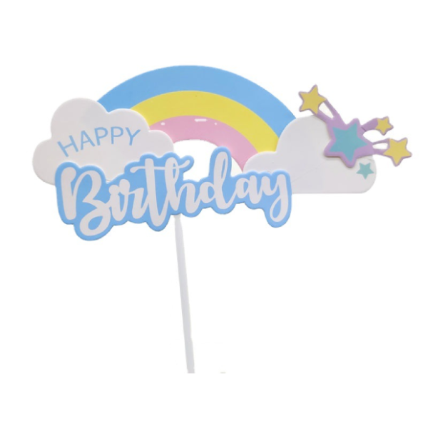 Que cắm HPBD cầu vồng sao xanh