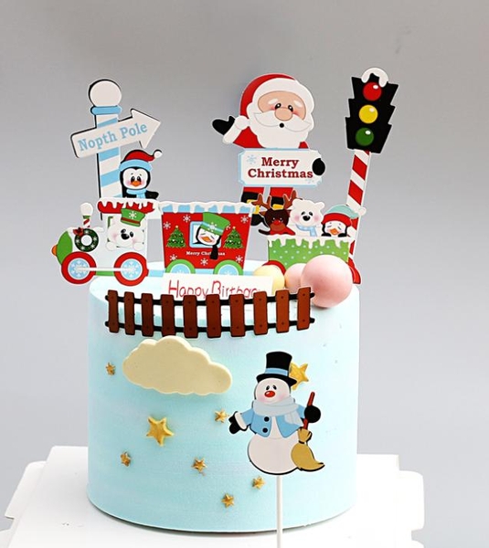 Set que cắm Noel hình đèn giao thông và ông già tuyết