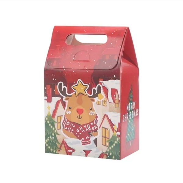 Túi giấy đựng quà Noel Tuần lộc đỏ 25x12x15