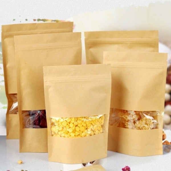 Set 5 Túi zip kraft 12x19cm (1 mặt)