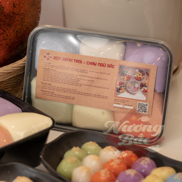 [Bột trộn sẵn cấp đông] Bánh trôi, bánh chay ngũ sắc Nương Bắc