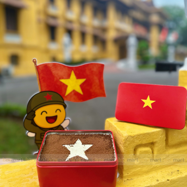 Hộp thiếc chữ nhật màu đỏ 13x8x6,5cm