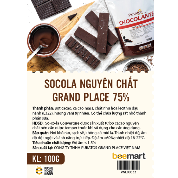 Socola đen 75% 100g