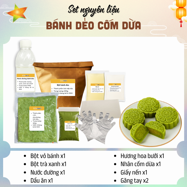 [SNL] Bánh Dẻo Cốm dừa vỏ trà xanh