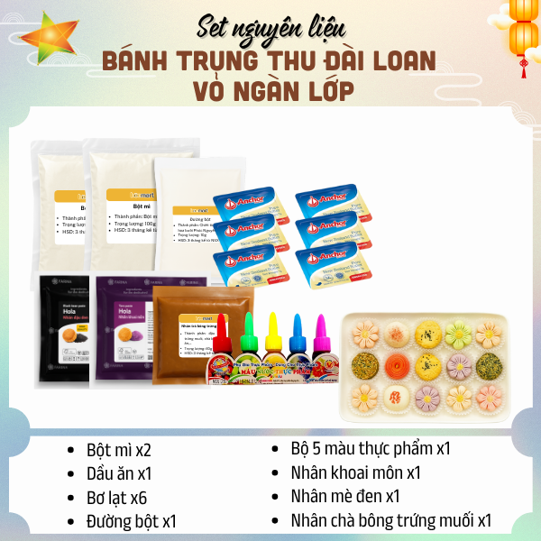 [SNL] Bánh trung thu Đài Loan vỏ ngàn lớp - 12 bánh 50g