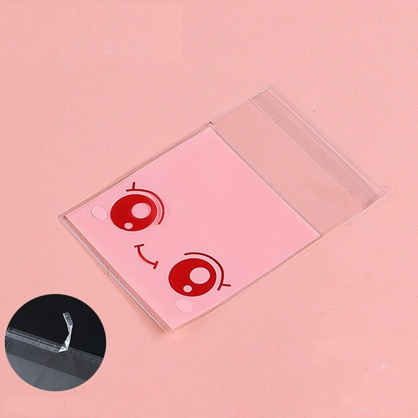 Túi dán mép đôi mắt hồng (100c) 7*7cm