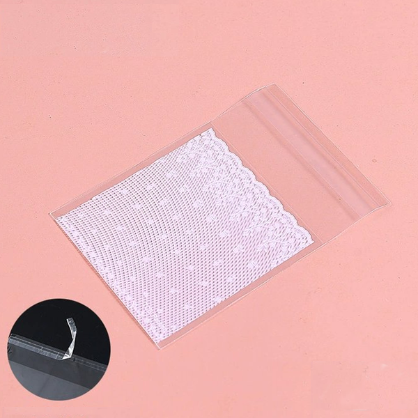 Túi dán mép trắng hoa nhí (100c) 7*7cm