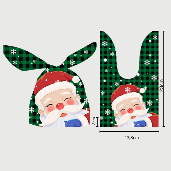 Túi silicon đựng bánh kẹo buộc nơ tai thỏ 10 chiếc