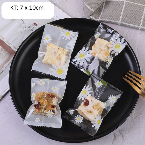Túi đựng bánh cookies hoa cúc (100c) 7*10cm
