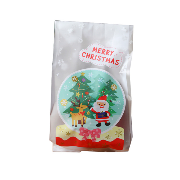 Túi Merry Christmas cây thông dài trắng (10c)