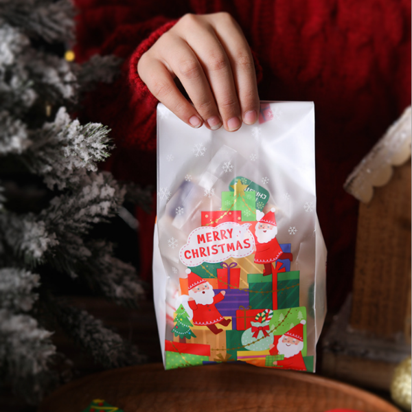 Túi Merry Christmas hộp quà dài trắng (10c)