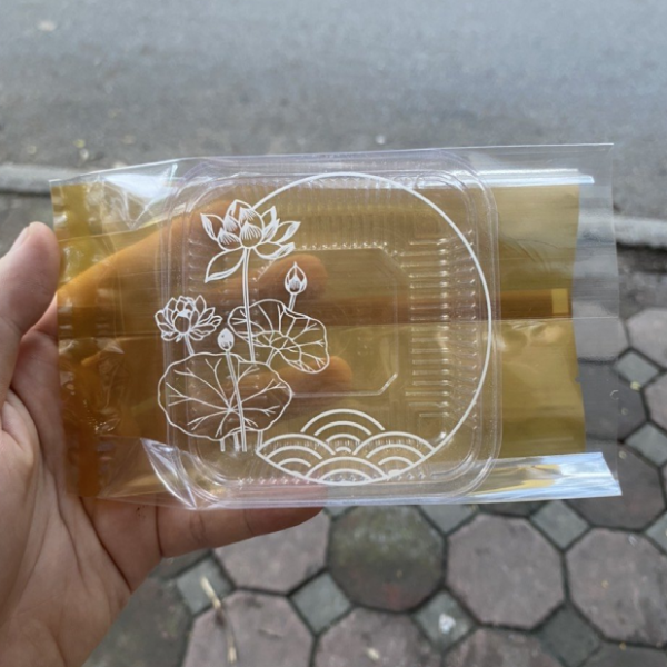 Túi trung thu Hoa sen tròn số 10 đựng bánh 150-200gr (50c)