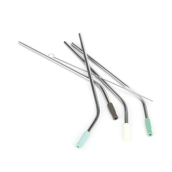 Vỉ 4 ống hút inox có cọ vệ sinh La Fonte