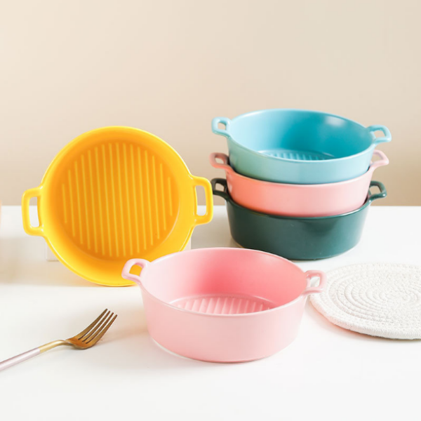 Nồi sứ tròn có quai cầm 20,5cm màu sắc