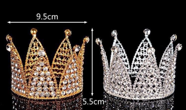 Vương miện đính đá trang trí bánh 9,5x5,5cm