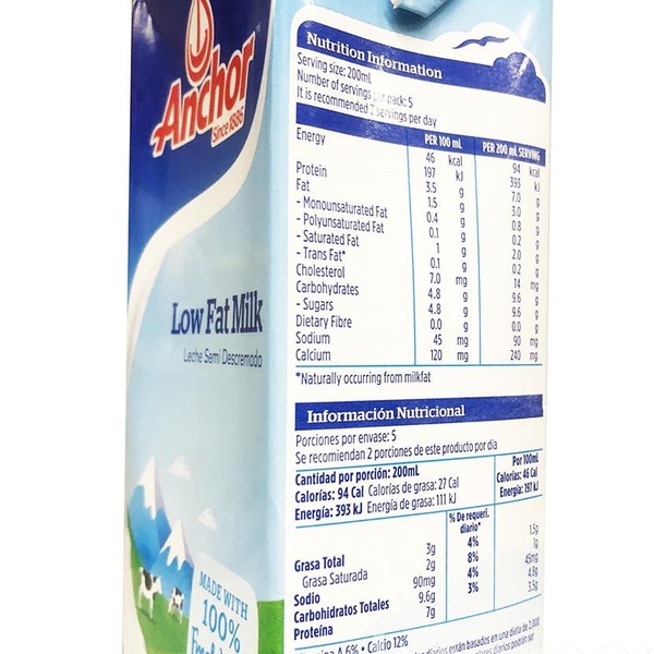 Sữa tươi Anchor Low Fat Milk 1L