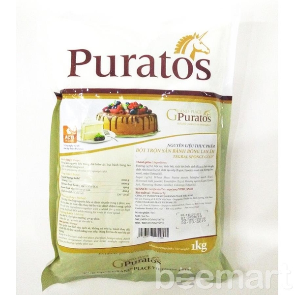Bột trộn sẵn bánh bông lan ẩm Puratos 1kg