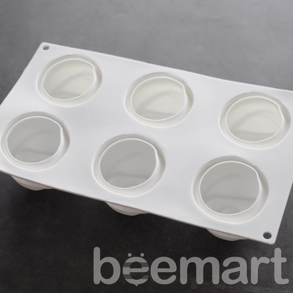 Khuôn silicon trắng 6 bông hồng.