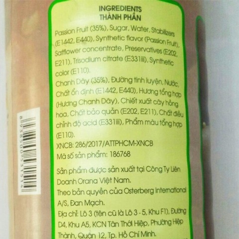 Sinh tố chanh dây có hạt Osterberg 1L