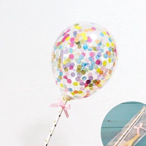 Que cắm bóng bay 7 sắc cầu vồng