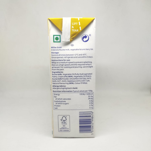 Whipping cream Milac Gold 1L