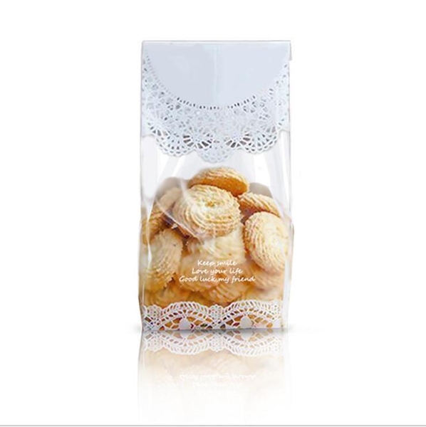 Túi đựng bánh cookie ren trắng (10c)