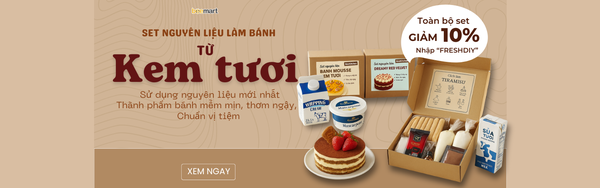 Set nguyên liệu làm bánh từ kem tươi