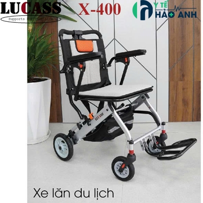 Xe lăn du lịch siêu nhẹ Lucass X-400 khung nhôm